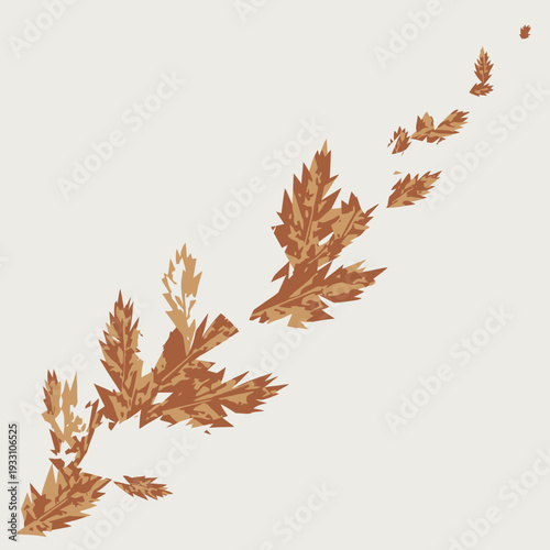 Autumn leaves falling gracefully in a diagonal pattern.