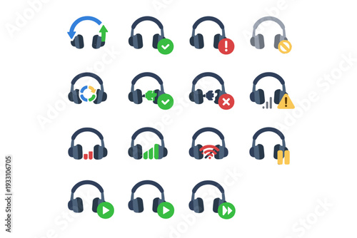 Simple reconnect network icon error audio generation vector mode image sync state