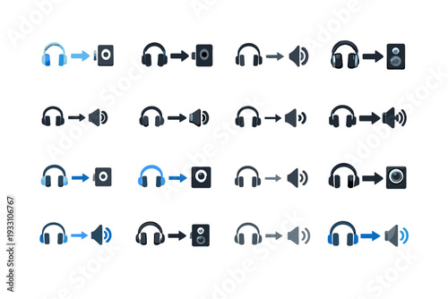 Icon compact output simple professional variant audio minimal style generation vector image