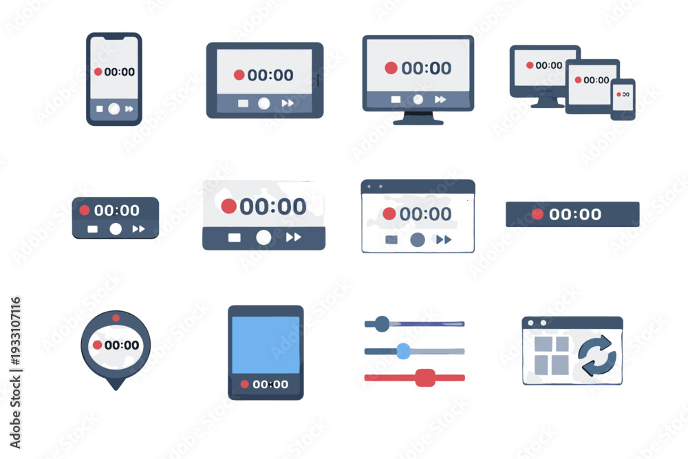 Fototapeta premium Reset badge modal icon banner bottom image timer sheet generation vector floating