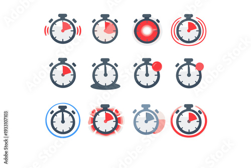Simple image highlight timer ring active appear glow icon disappear generation vector