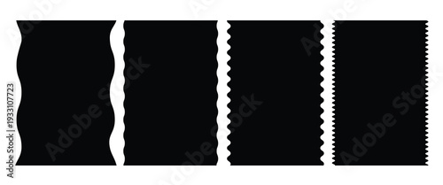 Retro zigzag wavy psychedelic rectangles set. Vector design template for social media, retro Y2k style Groovy collection isolated on transparent background