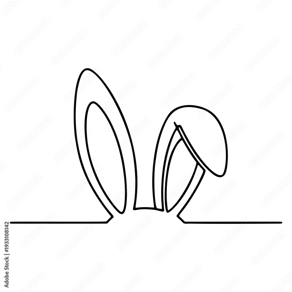 Fototapeta premium Easter Bunny Continuous One Line Drawing
