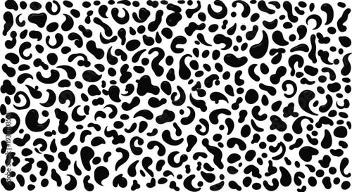 Abstract organic shapes seamless pattern modern black fluid blob vector background design