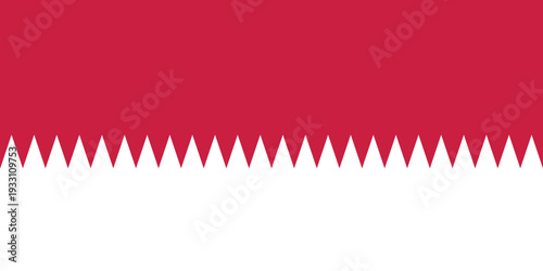 Bahrain flag pattern background. Zigzag shapes