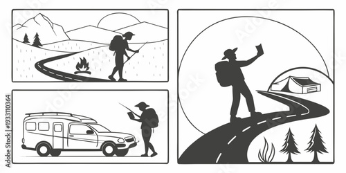 A group of people engaging in various outdoor activities on a sunny day Vector