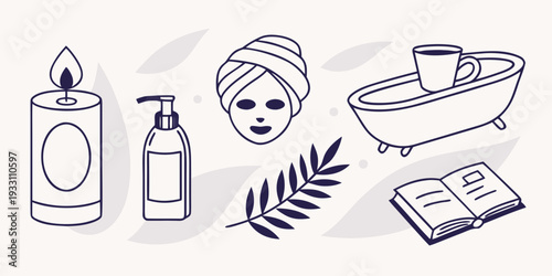 A collection of hair care products and tools for maintaining healthy hair Vector