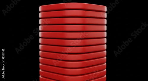 A tower of rounded, red, stacked elements against a stark black background Free Download A tower of rounded, red, stacked elements against a stark black background - GFXLoad