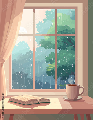 Coffee Cup Near Window.