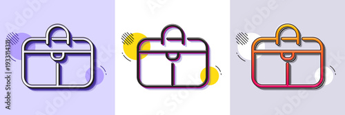 Handbag line icon. Halftone dotted pattern. Gradient icon with grain shadow. Hand baggage sign. Travel carry-on bag symbol. Line handbag icon. Various designs. Vector