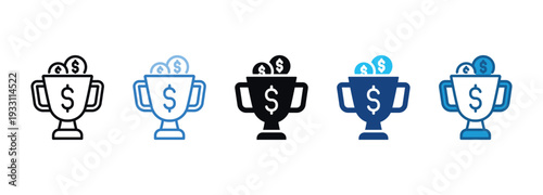 Prize Money Icon Set Multiple Style Of