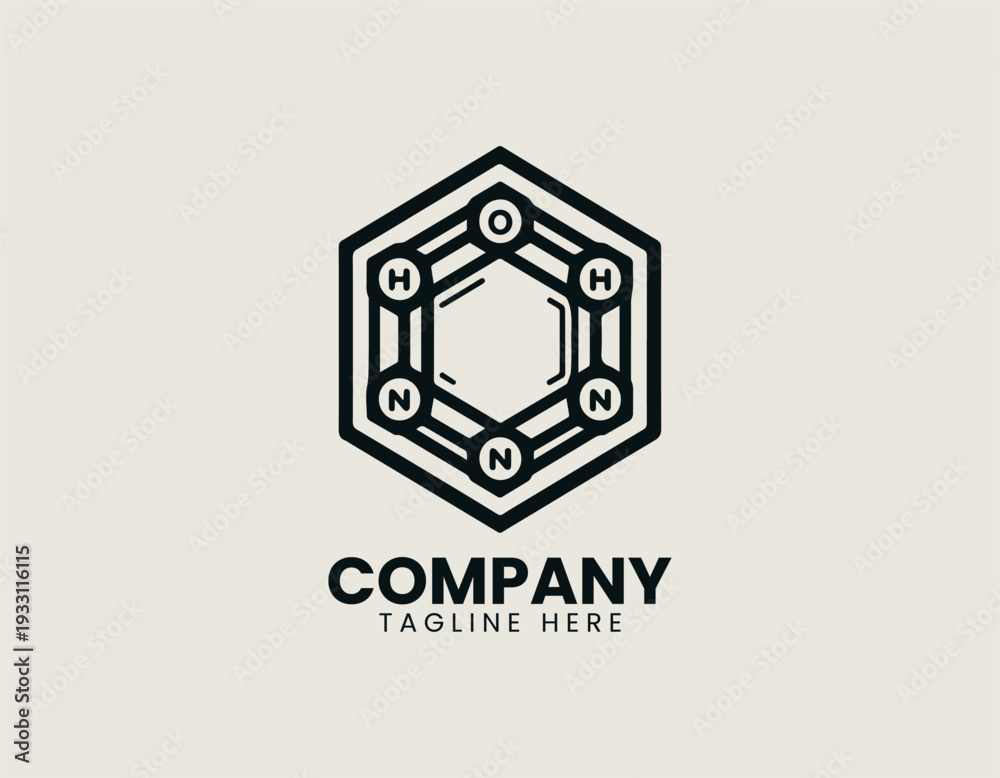 Fototapeta premium Dopamine molecule chemical structure in clean modern science vector illustration