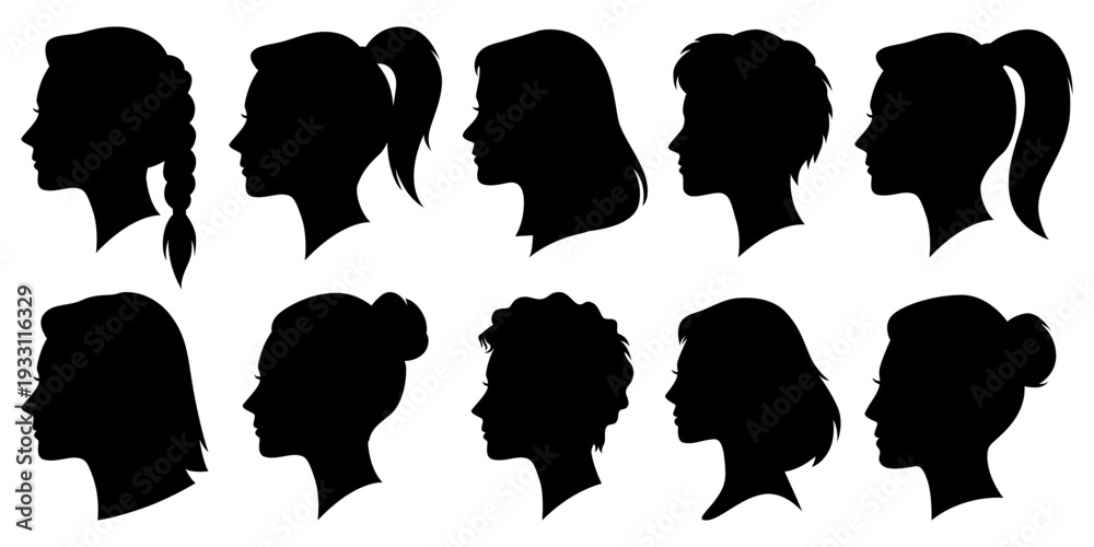 © Habib - Diverse people head profile silhouette avatar collection