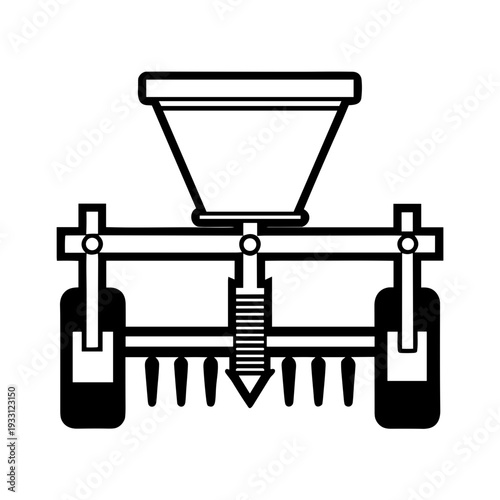Agricultural seed drill machinery for planting crops in fields  