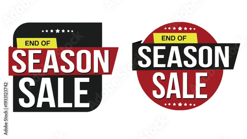 Sale vector icons for end of season shopping promotions