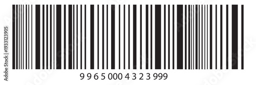 Barcode icon, isolated line illustration for product labeling, retail scanning, inventory management, e-commerce, and packaging design, minimalist linear barcode graphic Vector Illustration.
