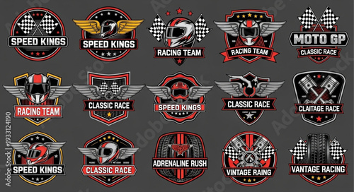 Collection of Racing Team Logos and Badges for Motorsport Enthusiasts.