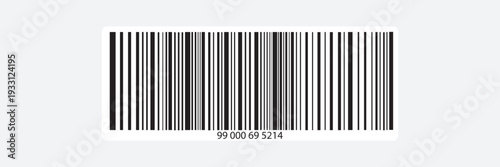 Barcode icon, isolated line illustration for product labeling, retail scanning, inventory management, e-commerce, and packaging design, minimalist linear barcode graphic Vector Illustration.
