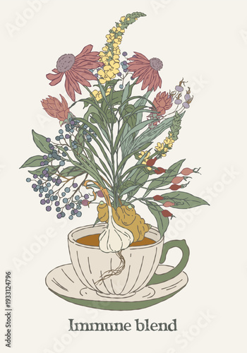 botanical bouquet featuring immune herbal blend