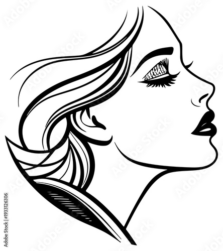 kiss lips Valentine's Day silhouette vector illustration