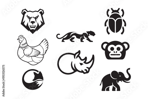 Vector animal logo set