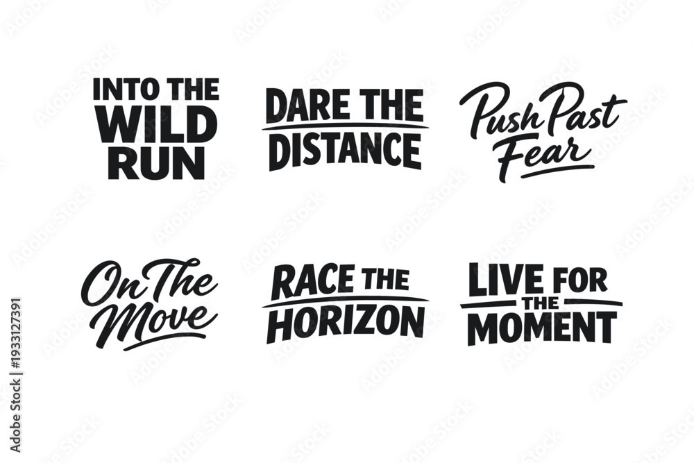 Fototapeta premium Motivational running quotes collection for inspiration and encouragement