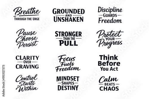 Inspirational motivational quotes collection: clarity, focus, progress, mindset, calm