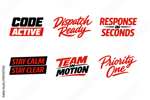 Bold emergency slogans for quick response and team efficiency