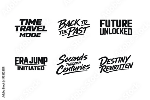 Futuristic typography: time travel and destiny themes