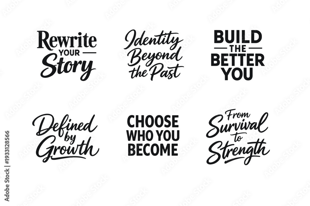 Fototapeta premium Motivational phrases for personal growth and self-improvement goals