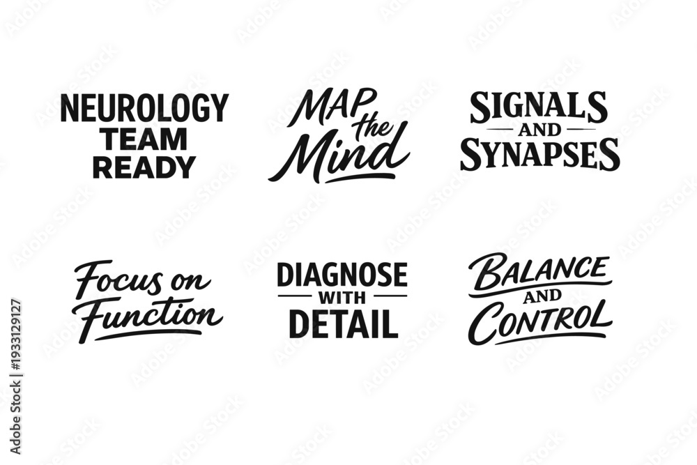 Fototapeta premium Neurology-themed text design collection