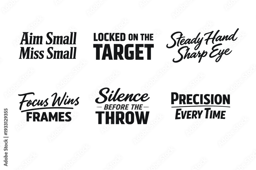Fototapeta premium Bold motivational phrases for precision and focus in sports