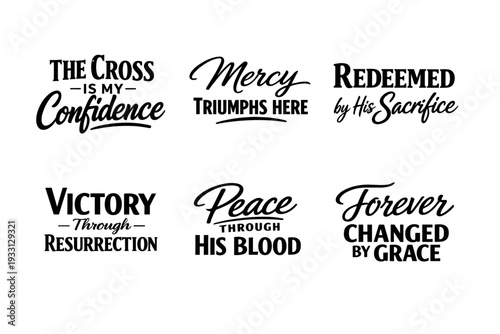 Inspirational christian quotes with religious themes in elegant typography