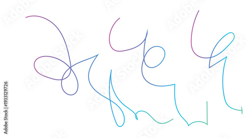 Abstract scribble loops and tangled lines with neon gradient for expressive modern artwork