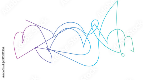 Vibrant gradient doodle line art pattern vector for creative background design composition