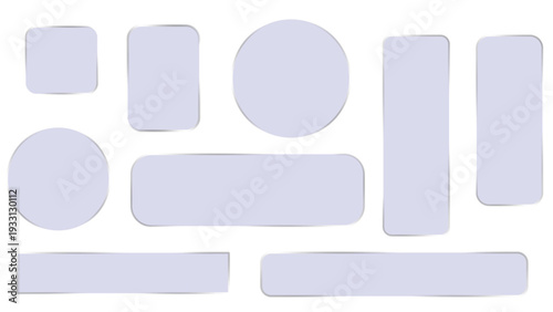 Liquid Glass UI Interface Isolated. White Transparent Frame Square and Circle Banner with Shine Stroke. Liquid glass smartphone icon interface isolated for dark theme. White ui light  