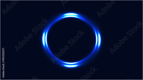 Neon futuristic 3d sphere of blue and purple glowing digital waves and particles. Future technology concept, blue abstract background