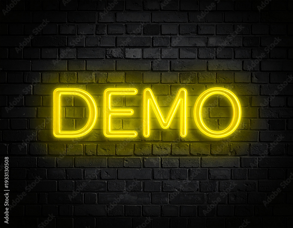 Obraz premium Leuchtende gelbe Neonschrift 