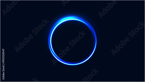 Neon futuristic 3d sphere of blue and purple glowing digital waves and particles. Future technology concept, blue abstract background