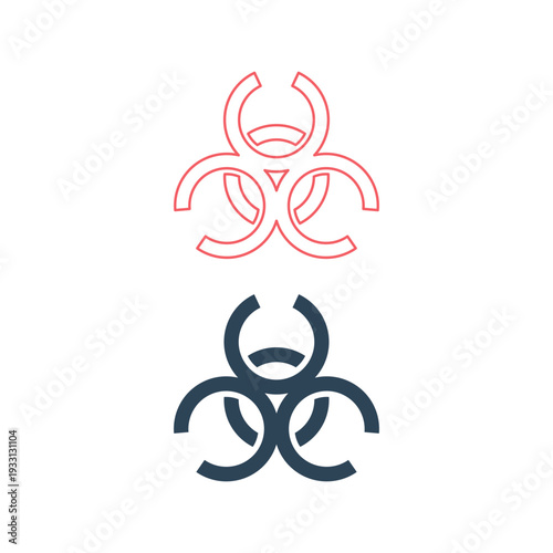International bio hazard symbol. Biohazard vector sign isolated illustration icons set