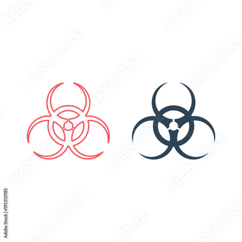 International bio hazard symbol. Biohazard vector sign isolated illustration icons set