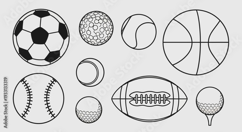Collection of Various Sports Balls Isolated on White Background