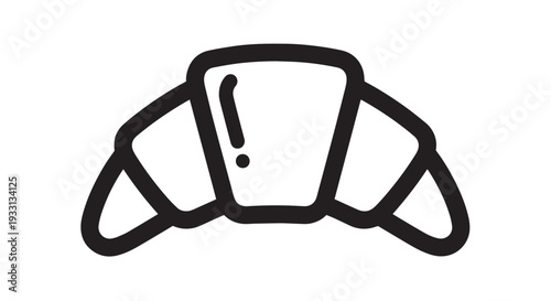 Delicious french croissant vector graphic illustration representing breakfast pastries or a bakery item for menu design