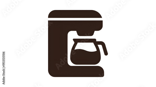 Modern Coffee Maker Icon Representing the Concept of Morning Brew and Daily Rituals
