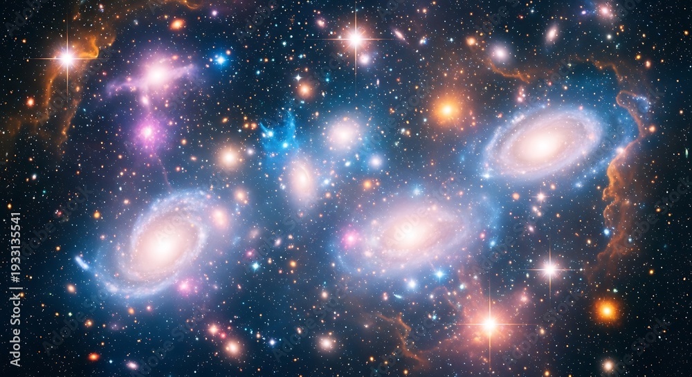 Fototapeta premium Cosmic Dance - A Symphony of Galaxies in the Vast Universe.