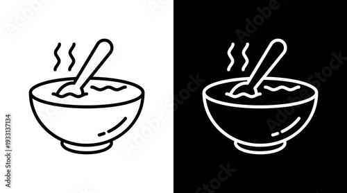 Soup Black White Icon Set Design 