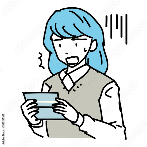 資産が目減りしてショックを受ける女性