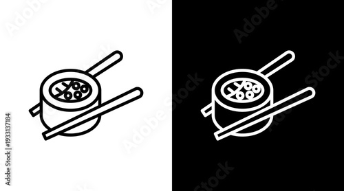 Sushi Black White Icon Set Design 