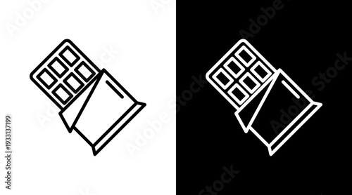Chocolate Black White Icon Set Design 