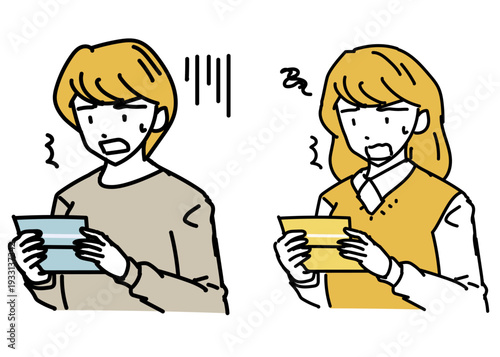 資産が目減りしてショックを受ける男女セット